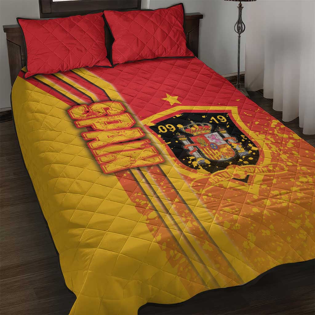 Spain Football Quilt Bed Set La Roja Soccer - Road To Champion - Wonder Print Shop