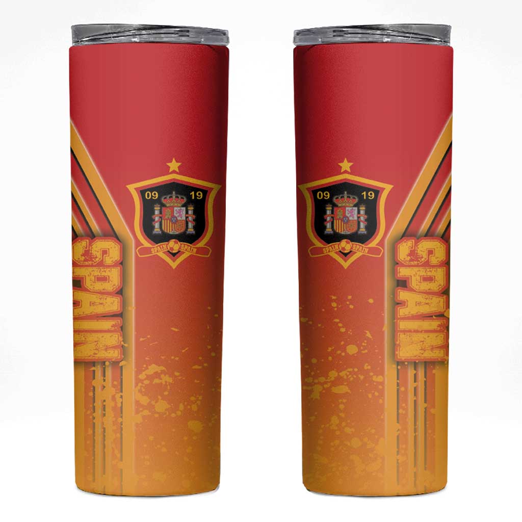 Spain Football Skinny Tumbler La Roja Soccer - Road To Champion - Wonder Print Shop