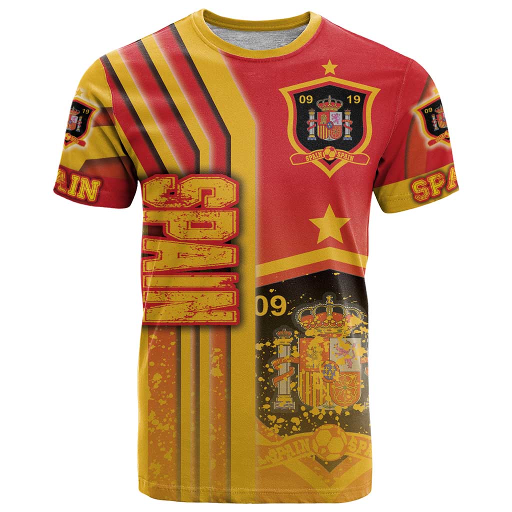 Spain Football T Shirt La Roja Soccer - Road To Champion - Wonder Print Shop