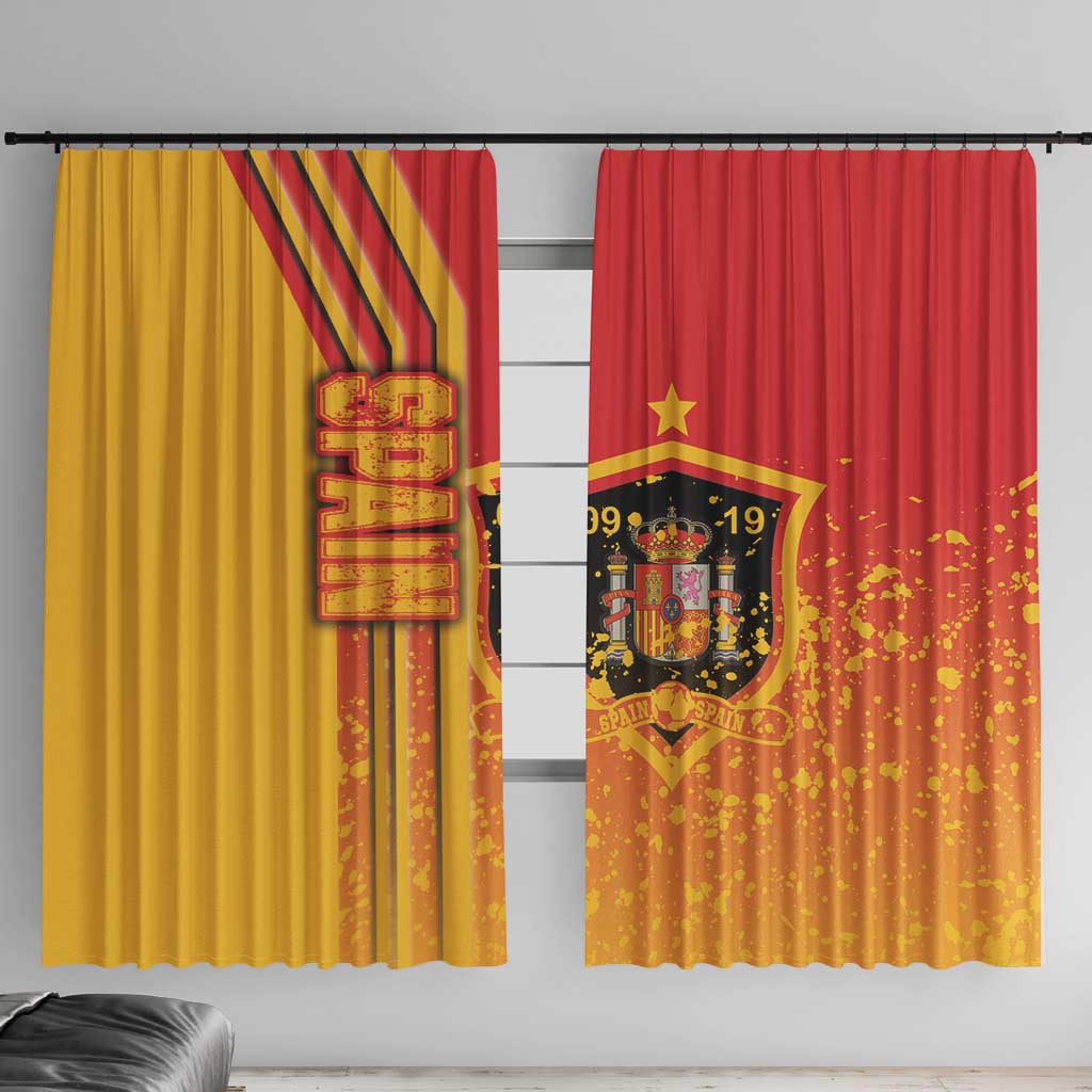 Spain Football Window Curtain La Roja Soccer - Road To Champion - Wonder Print Shop