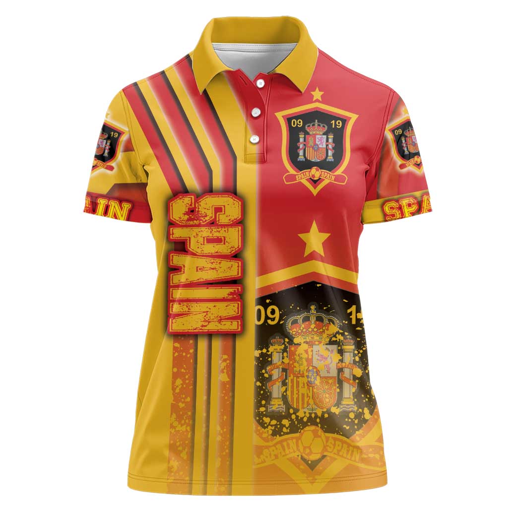 Spain Football Women Polo Shirt La Roja Soccer - Road To Champion - Wonder Print Shop