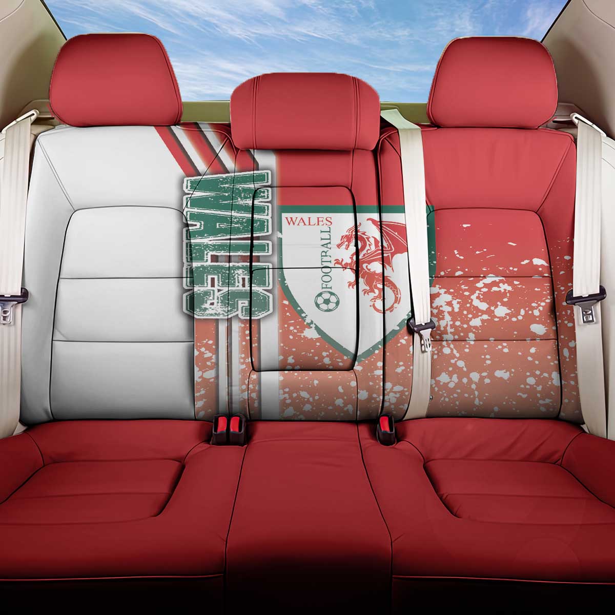 Wales Football Back Car Seat Cover The Dragons Soccer - Road To Champion - Wonder Print Shop