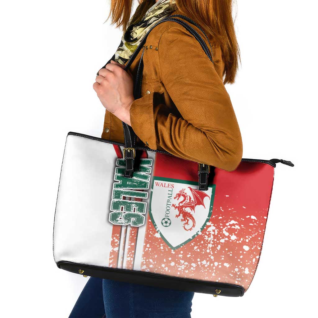 Wales Football Leather Tote Bag The Dragons Soccer - Road To Champion