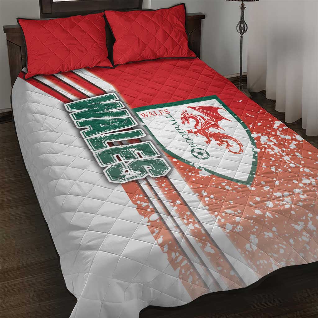 Wales Football Quilt Bed Set The Dragons Soccer - Road To Champion