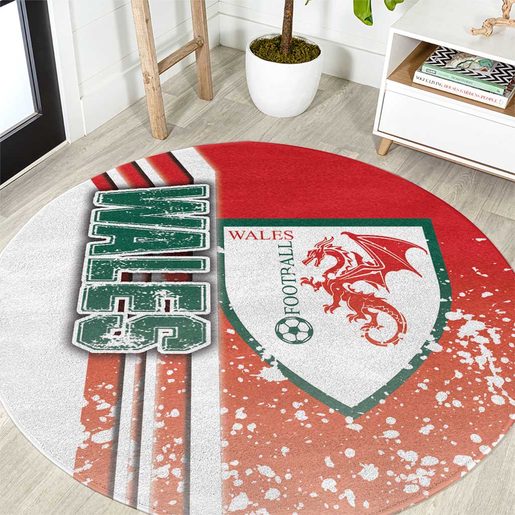 Wales Football Round Carpet The Dragons Soccer - Road To Champion - Wonder Print Shop