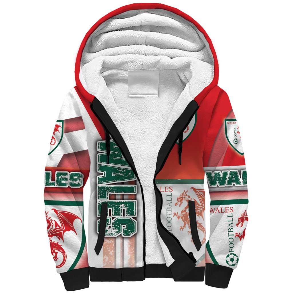 Wales Football Sherpa Hoodie The Dragons Soccer - Road To Champion