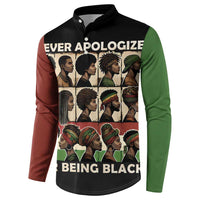 Colorblock button henley sweatshirt with graphic portrait panel and long sleeves