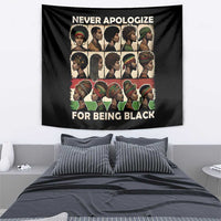Black tapestry featuring a grid of side-profile portraits and the words FOR BEING BLACK