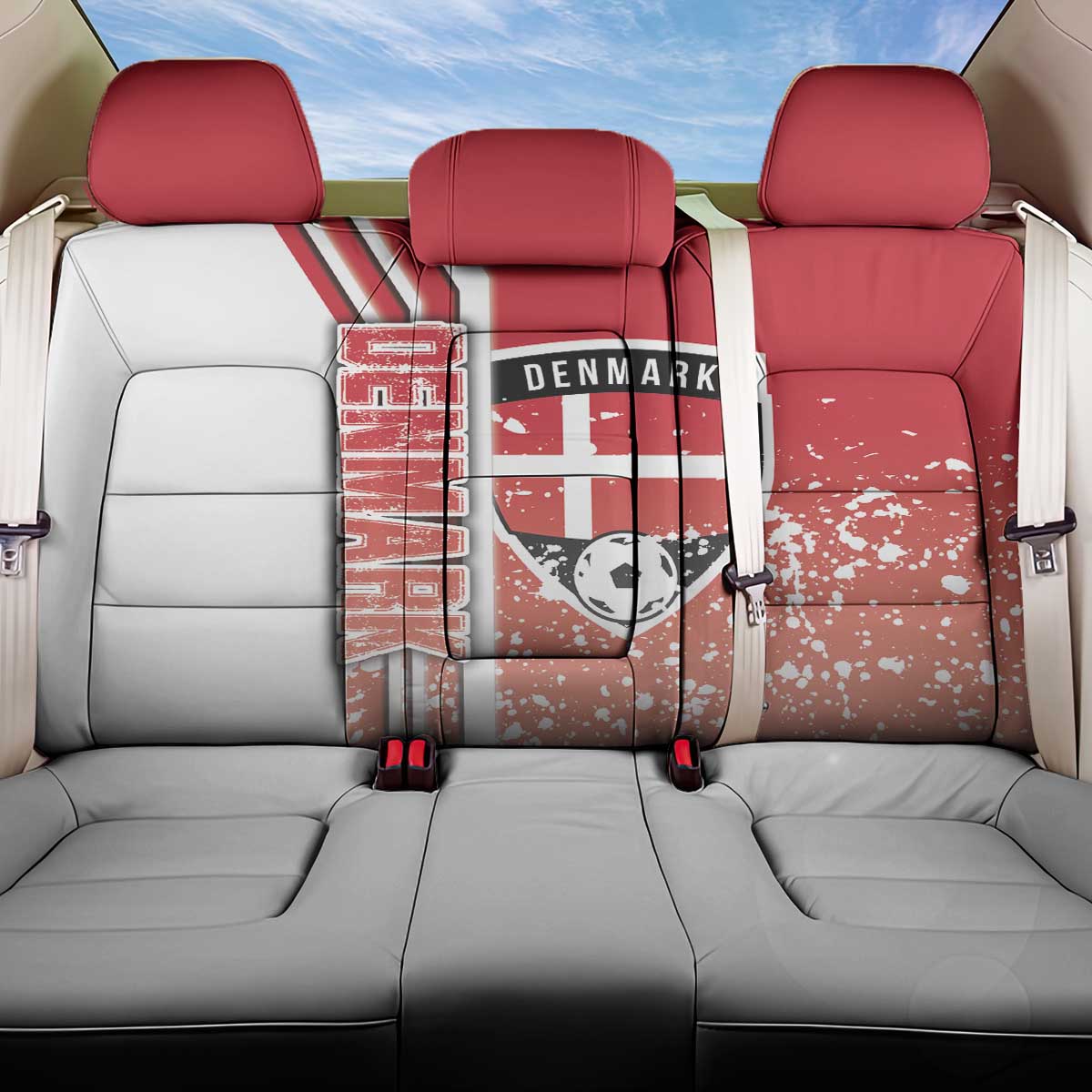 Denmark Football Back Car Seat Cover Danish Dynamite Soccer - Road To Champion - Wonder Print Shop