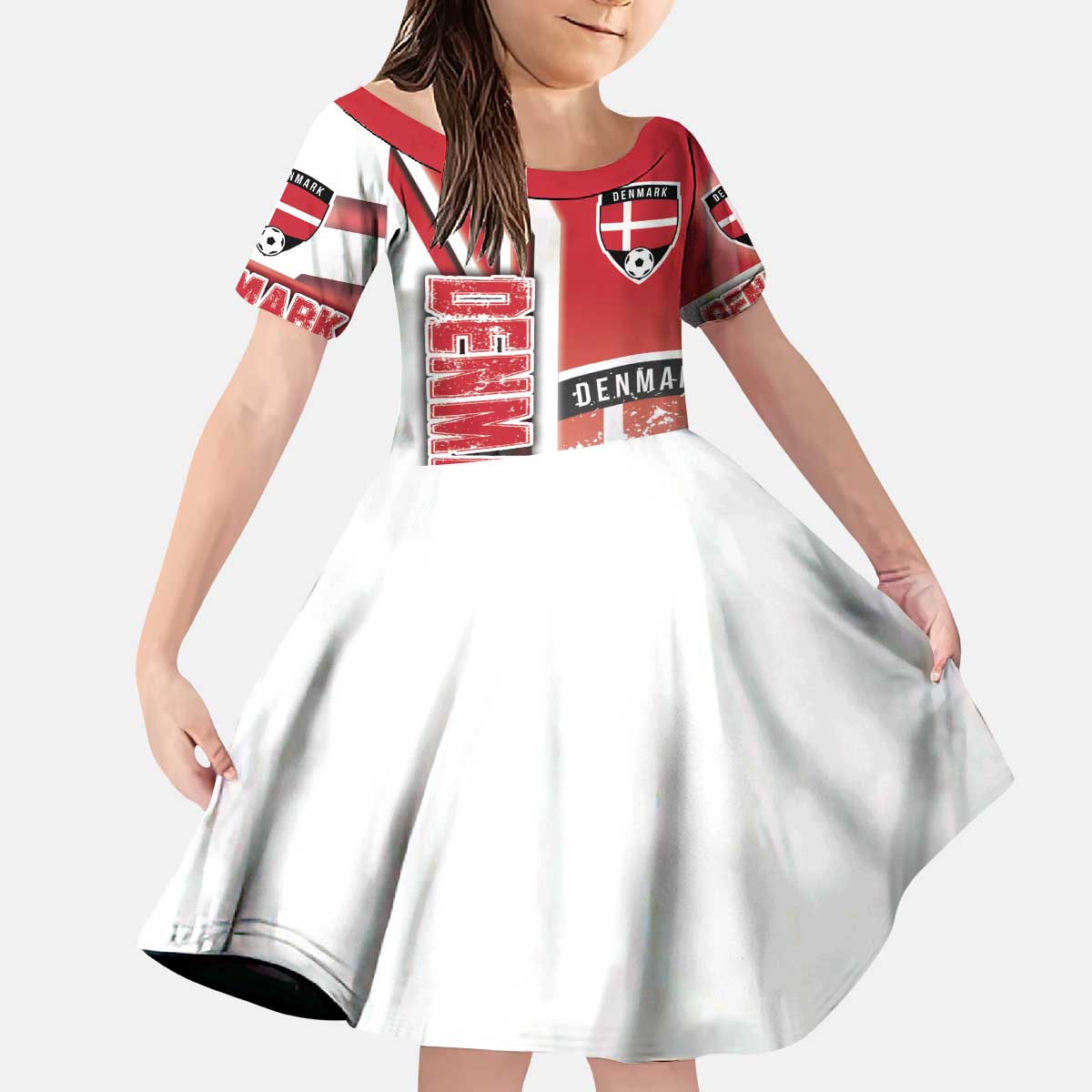 Denmark Football Kid Short Sleeve Dress Danish Dynamite Soccer - Road To Champion - Wonder Print Shop