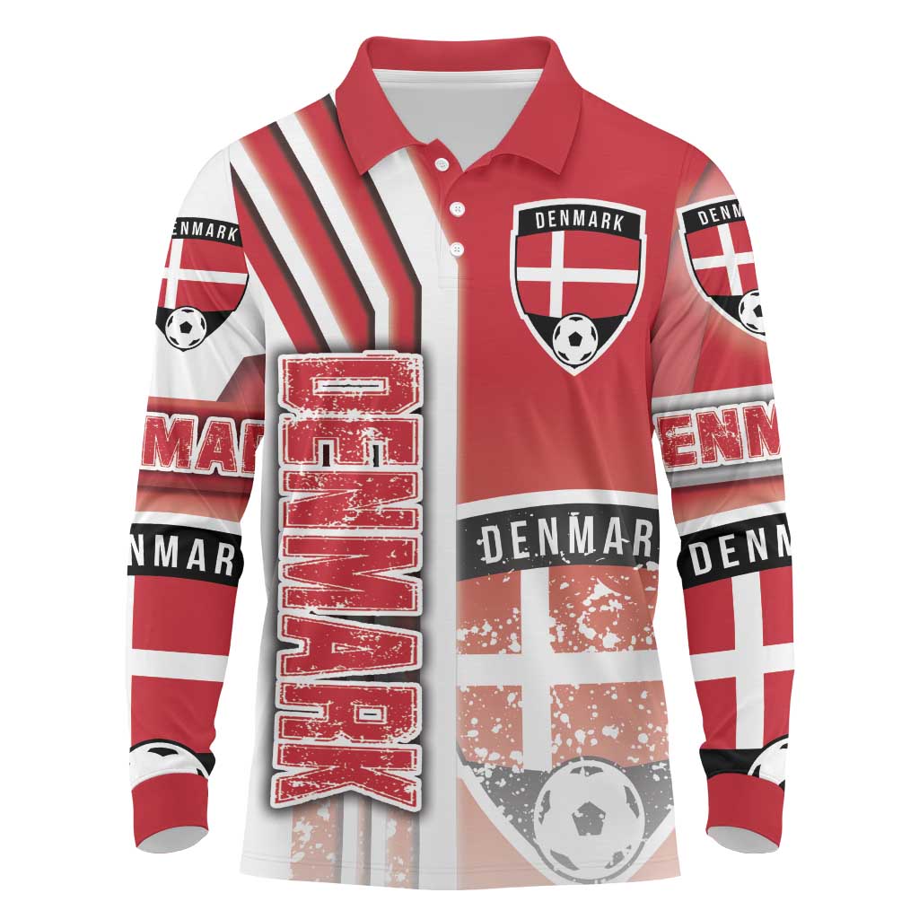 Denmark Football Long Sleeve Polo Shirt Danish Dynamite Soccer - Road To Champion - Wonder Print Shop