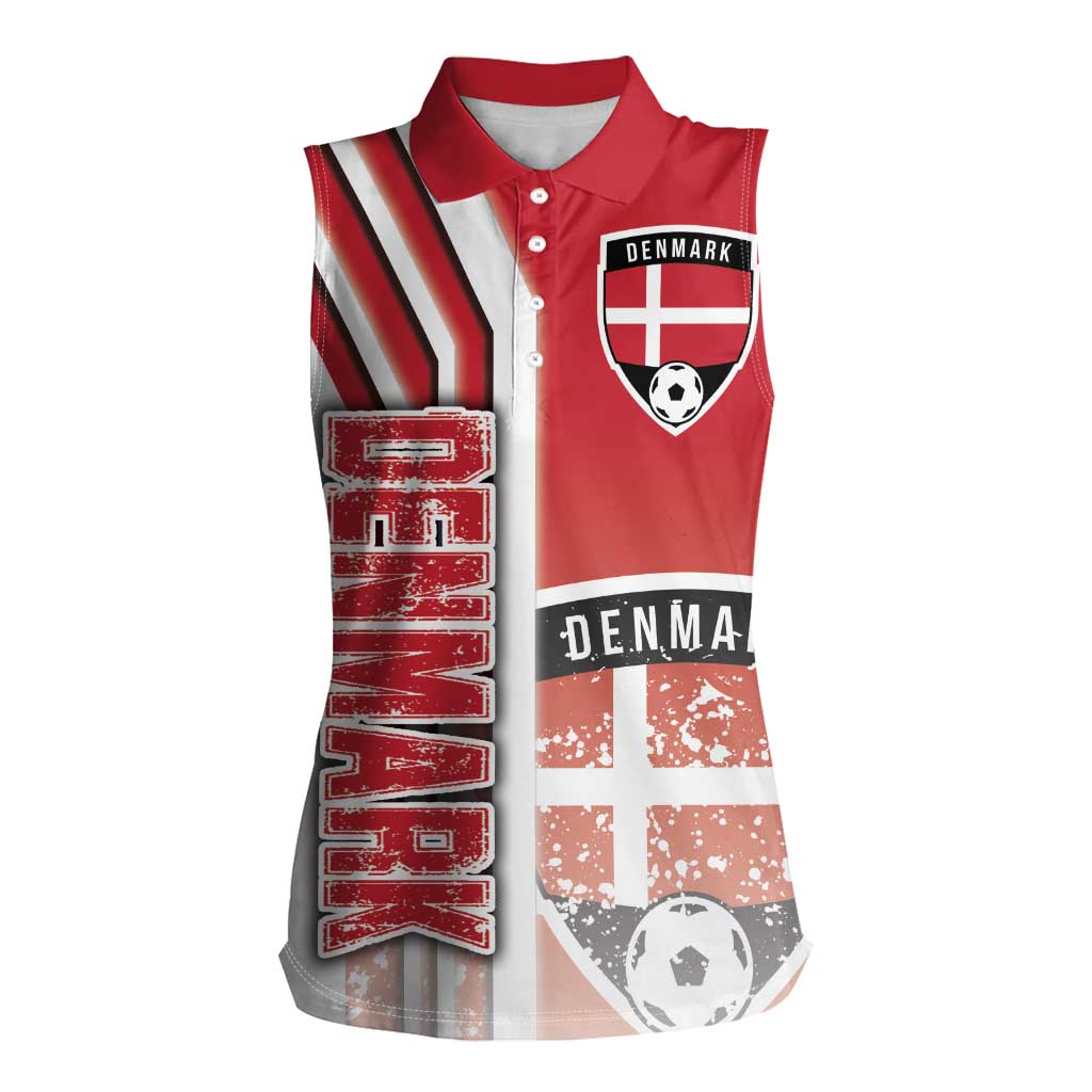 Denmark Football Women Sleeveless Polo Shirt Danish Dynamite Soccer - Road To Champion - Wonder Print Shop