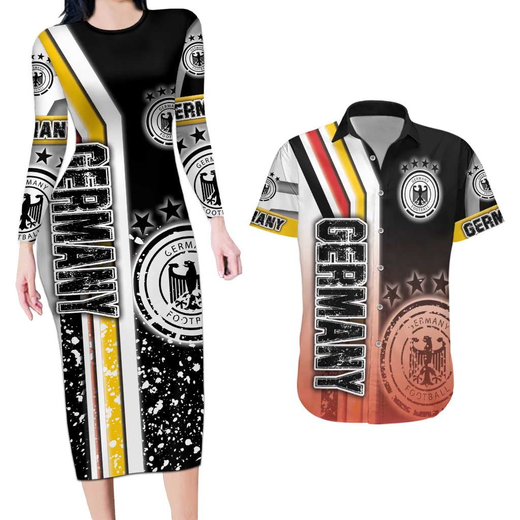 Germany Football Couples Matching Long Sleeve Bodycon Dress and Hawaiian Shirt Die Mannschaft Soccer - Road To Champion