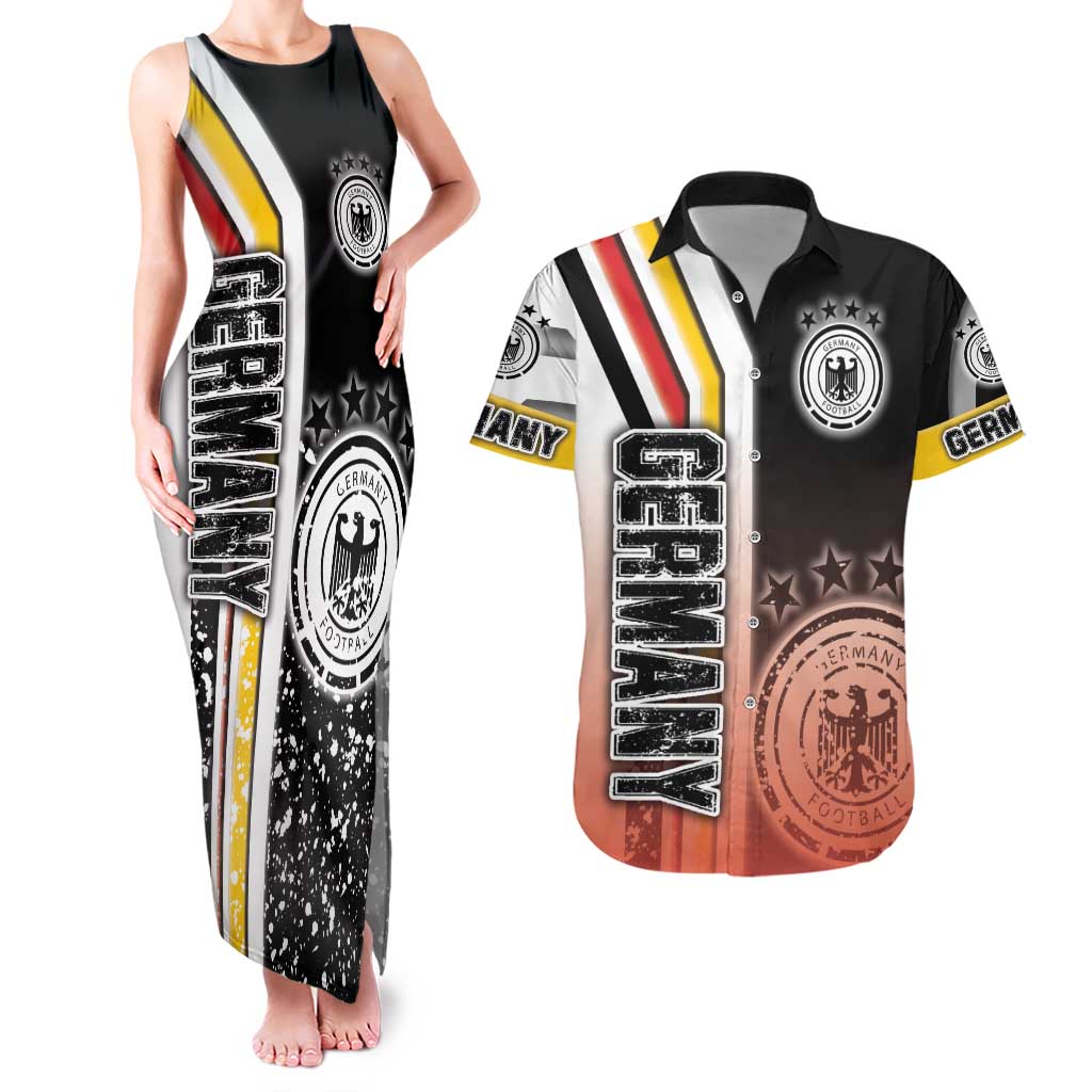 Germany Football Couples Matching Tank Maxi Dress and Hawaiian Shirt Die Mannschaft Soccer - Road To Champion