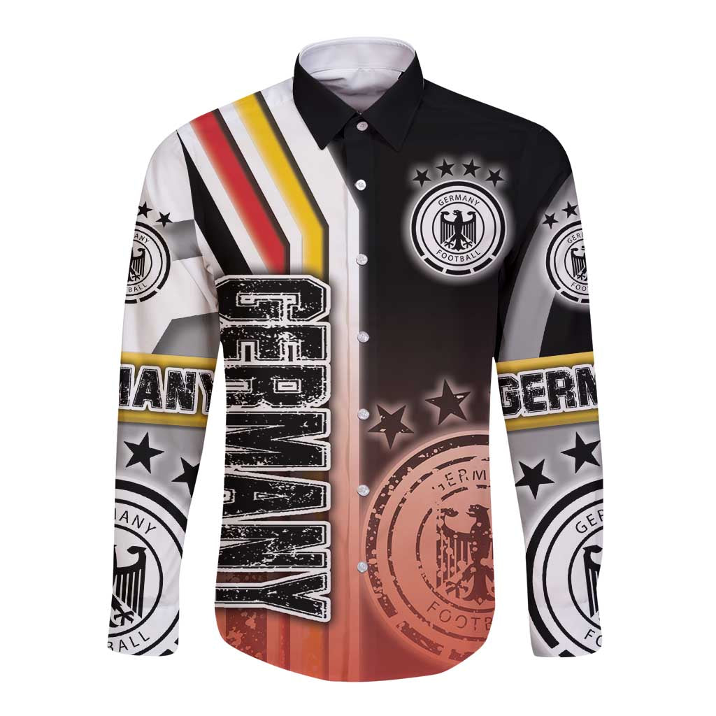 Germany Football Long Sleeve Button Shirt Die Mannschaft Soccer - Road To Champion