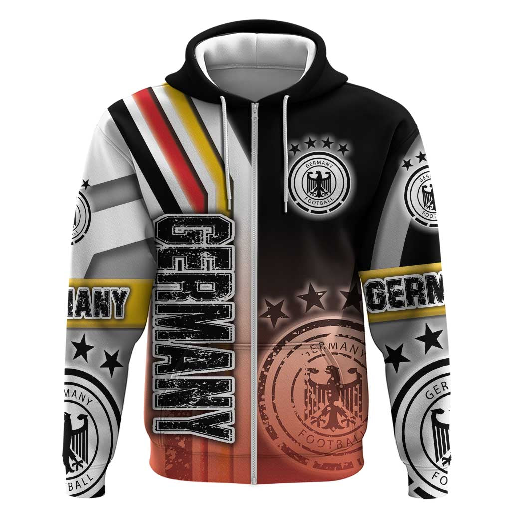 Germany Football Zip Hoodie Die Mannschaft Soccer - Road To Champion - Wonder Print Shop