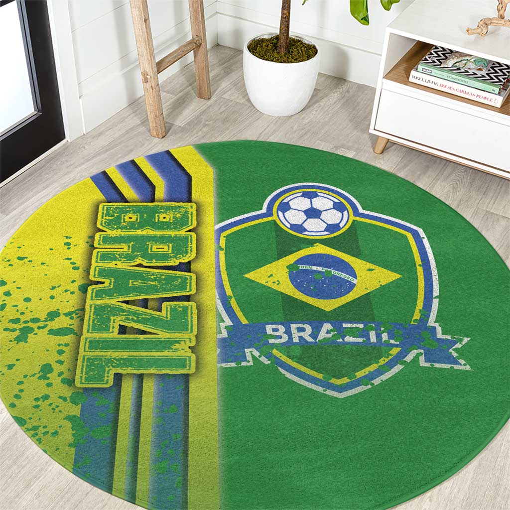 Brazil Football Round Carpet Selecao Soccer - Road To Champion - Wonder Print Shop