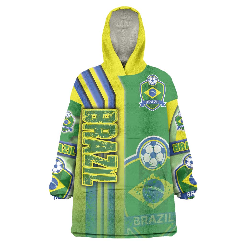 Brazil Football Wearable Blanket Hoodie Selecao Soccer - Road To Champion