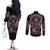 I Am The Storm Skeleton Roses Wings Couples Matching Off The Shoulder Long Sleeve Dress and Long Sleeve Button Shirt Skull Art