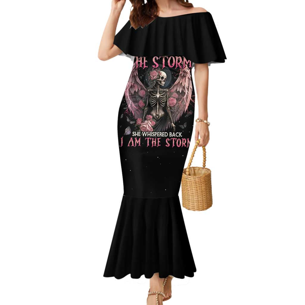 I Am The Storm Skeleton Roses Wings Mermaid Dress Skull Art - Wonder Print Shop