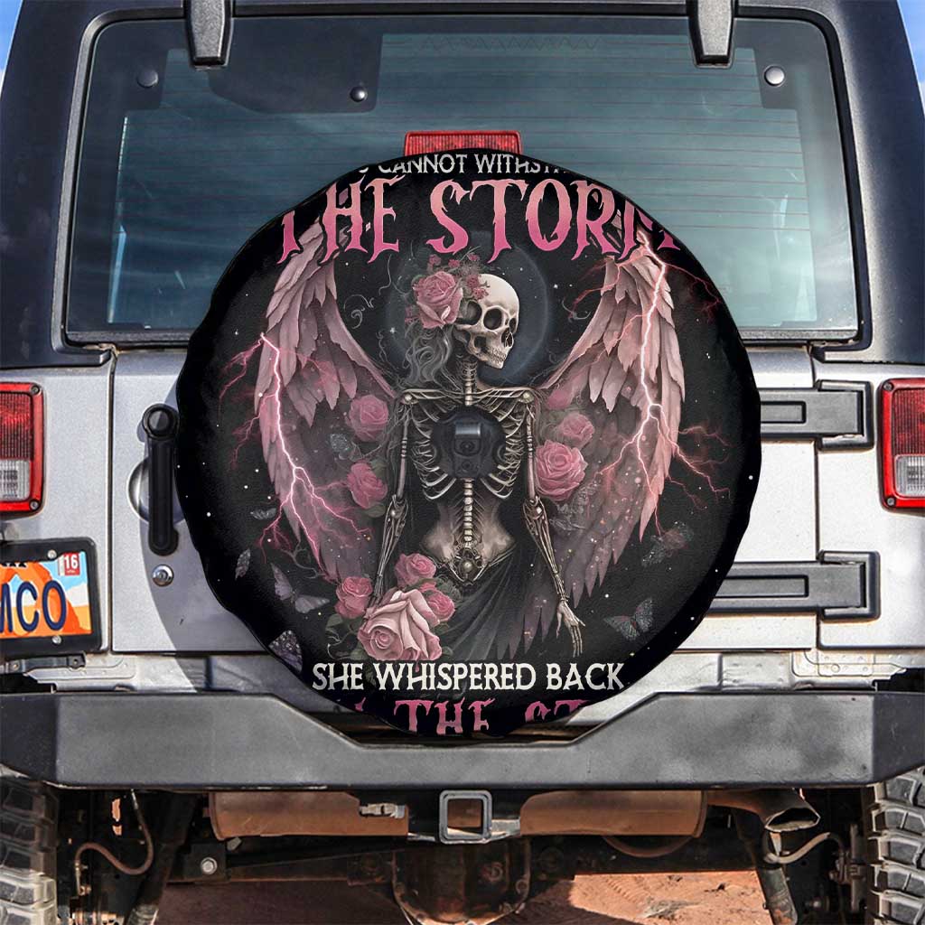 I Am The Storm Skeleton Roses Wings Spare Tire Cover Skull Art - Wonder Print Shop