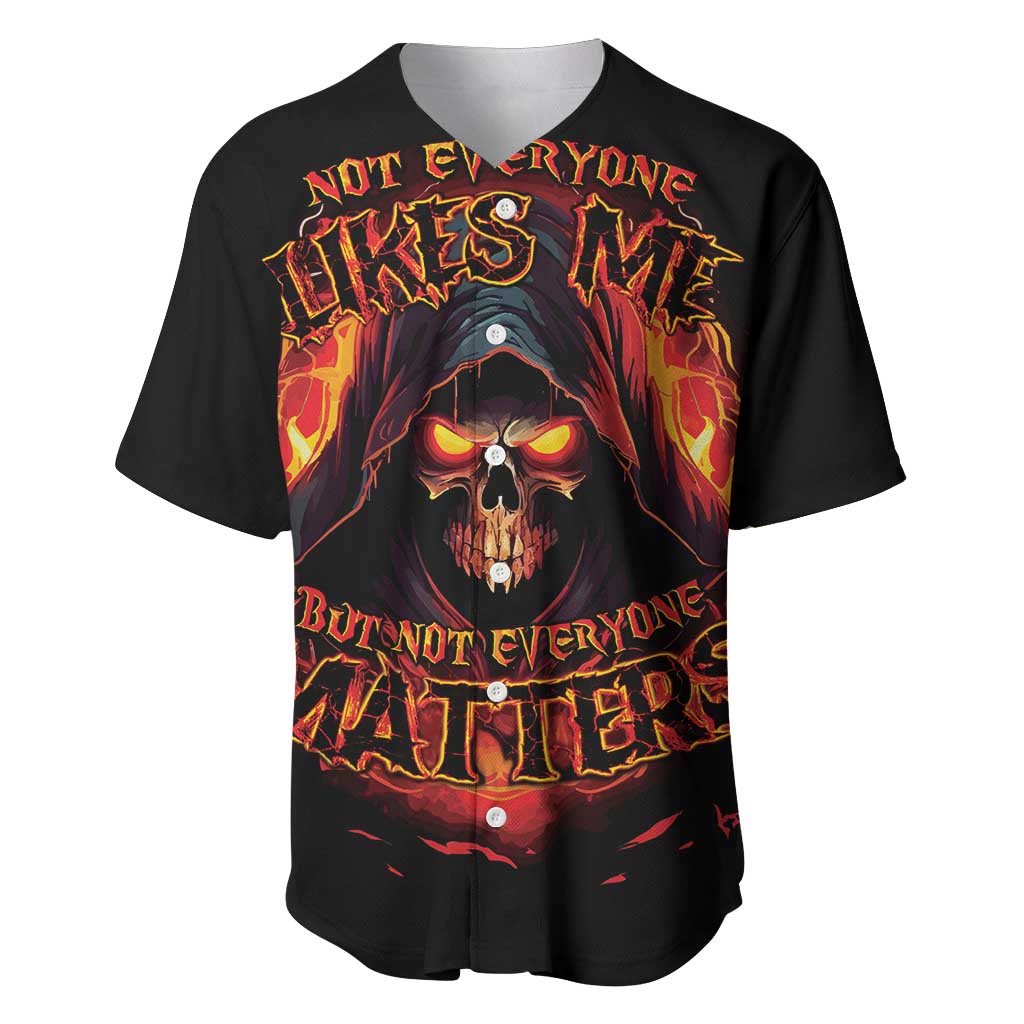 Not Everyone Likes Me Skull Reaper Baseball Jersey - Wonder Print Shop