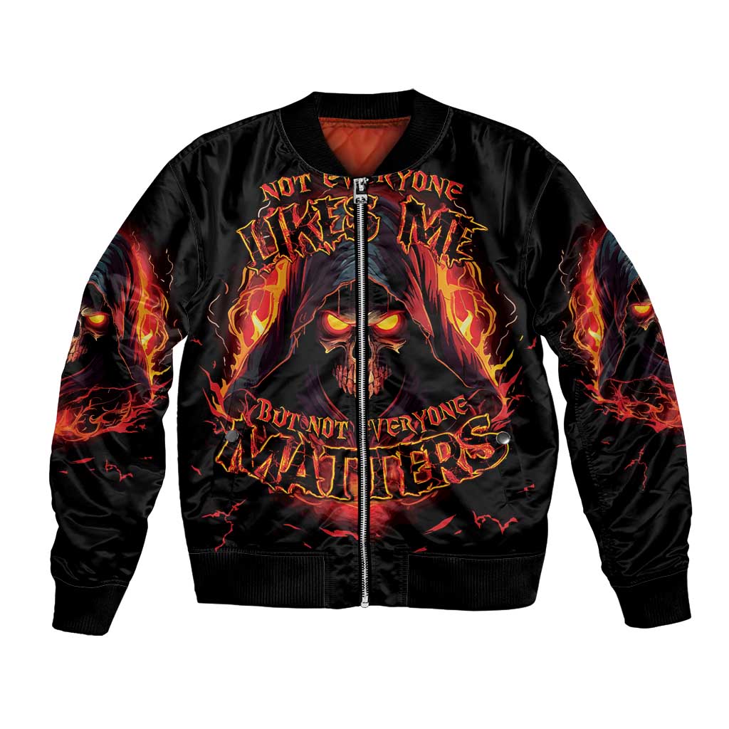 Not Everyone Likes Me Skull Reaper Bomber Jacket - Wonder Print Shop