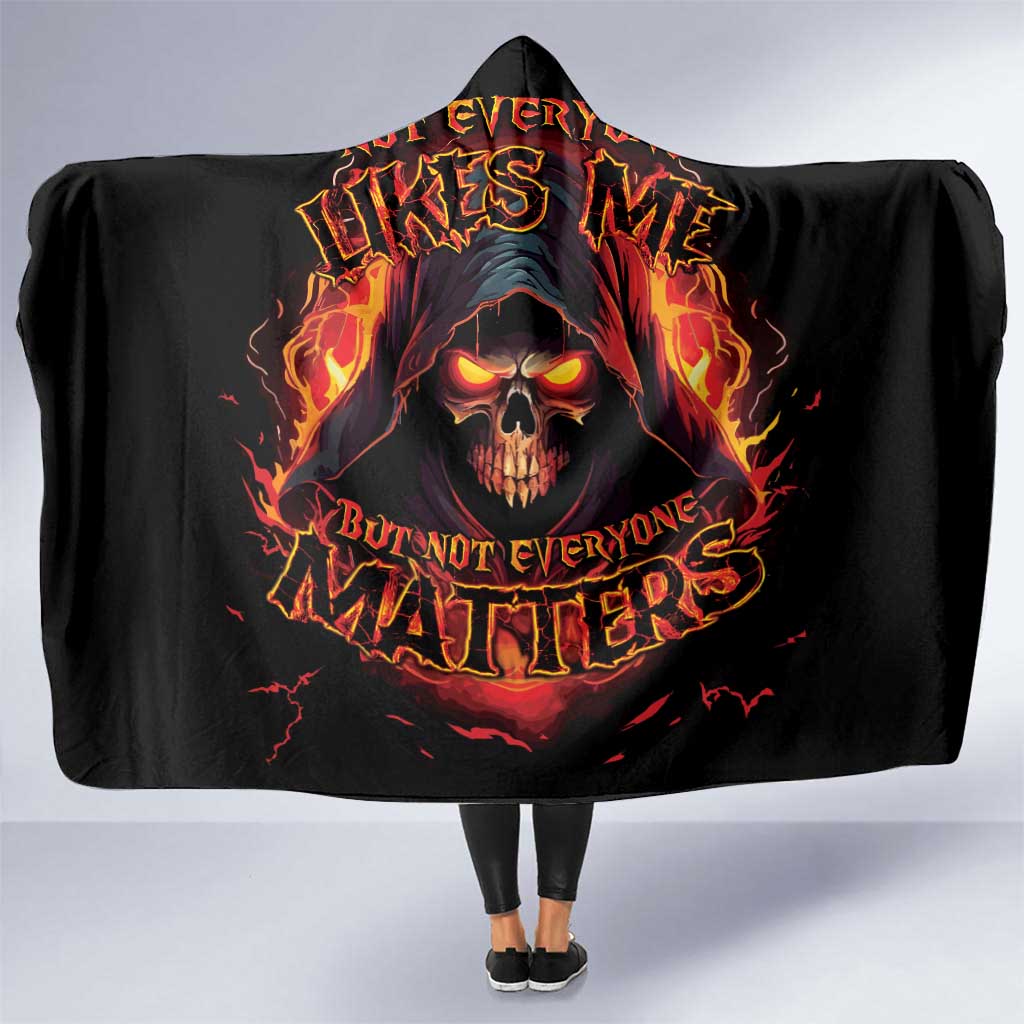 Not Everyone Likes Me Skull Reaper Hooded Blanket