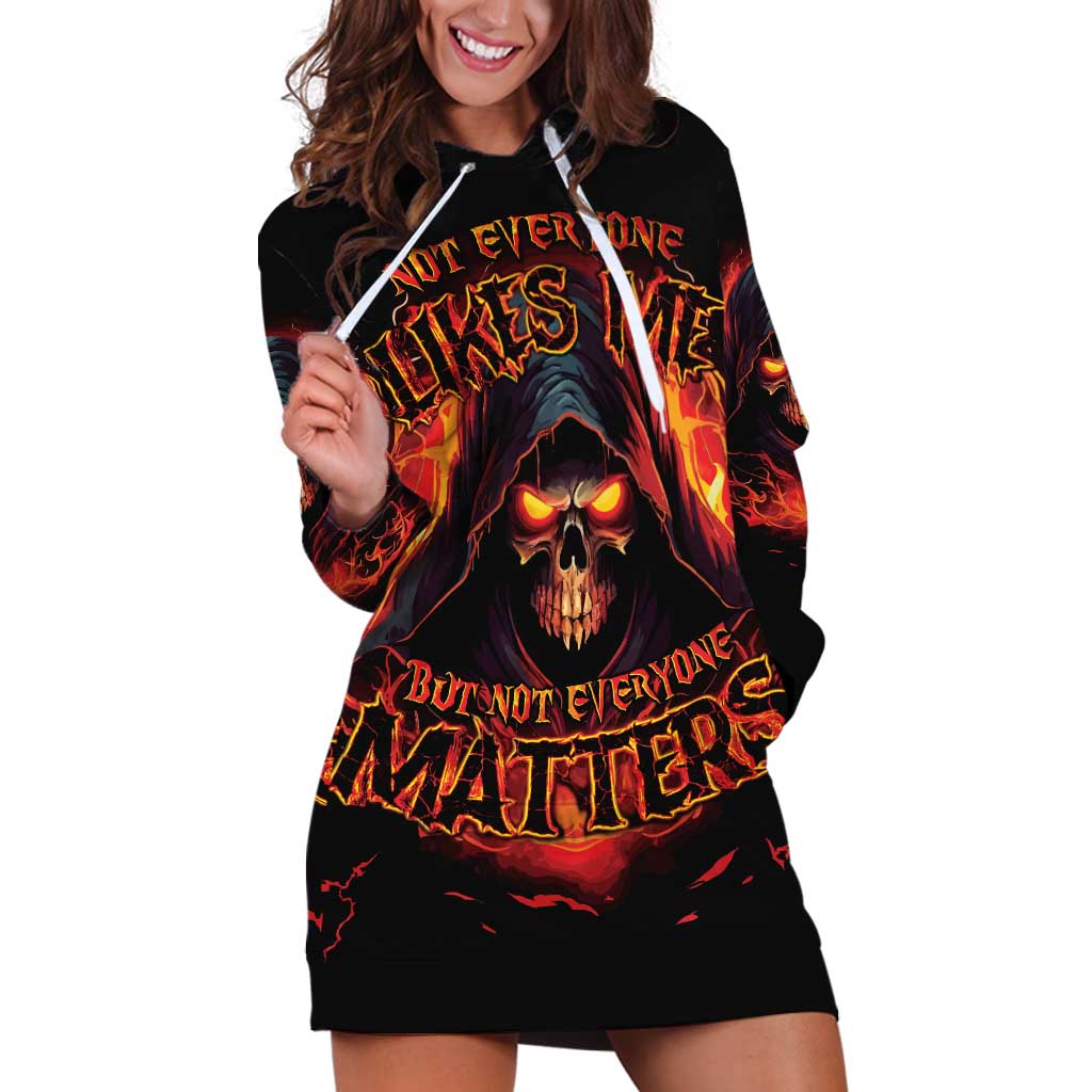 Not Everyone Likes Me Skull Reaper Hoodie Dress - Wonder Print Shop