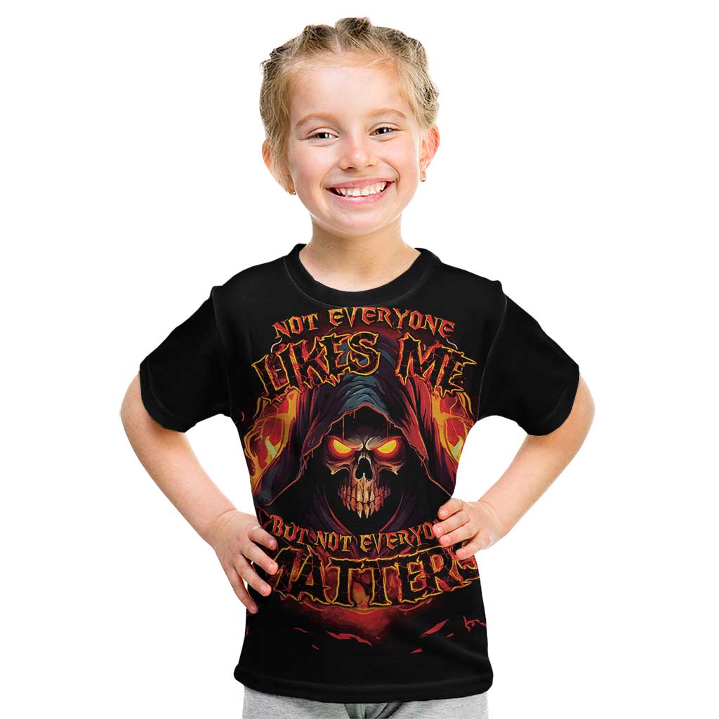 Not Everyone Likes Me Skull Reaper Kid T Shirt - Wonder Print Shop