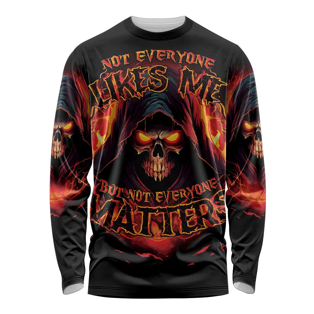 Not Everyone Likes Me Skull Reaper Long Sleeve Shirt - Wonder Print Shop