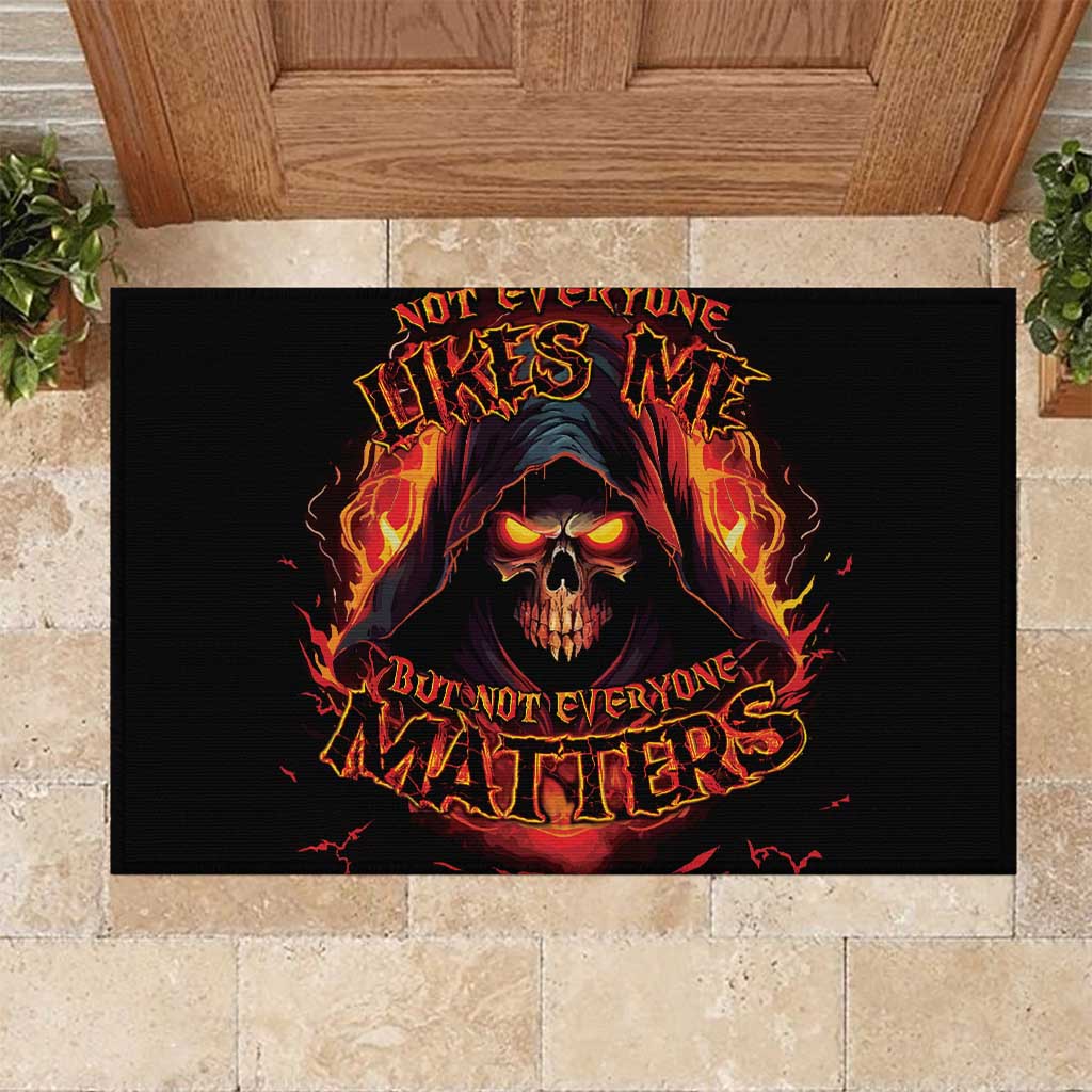 Not Everyone Likes Me Skull Reaper Rubber Doormat - Wonder Print Shop