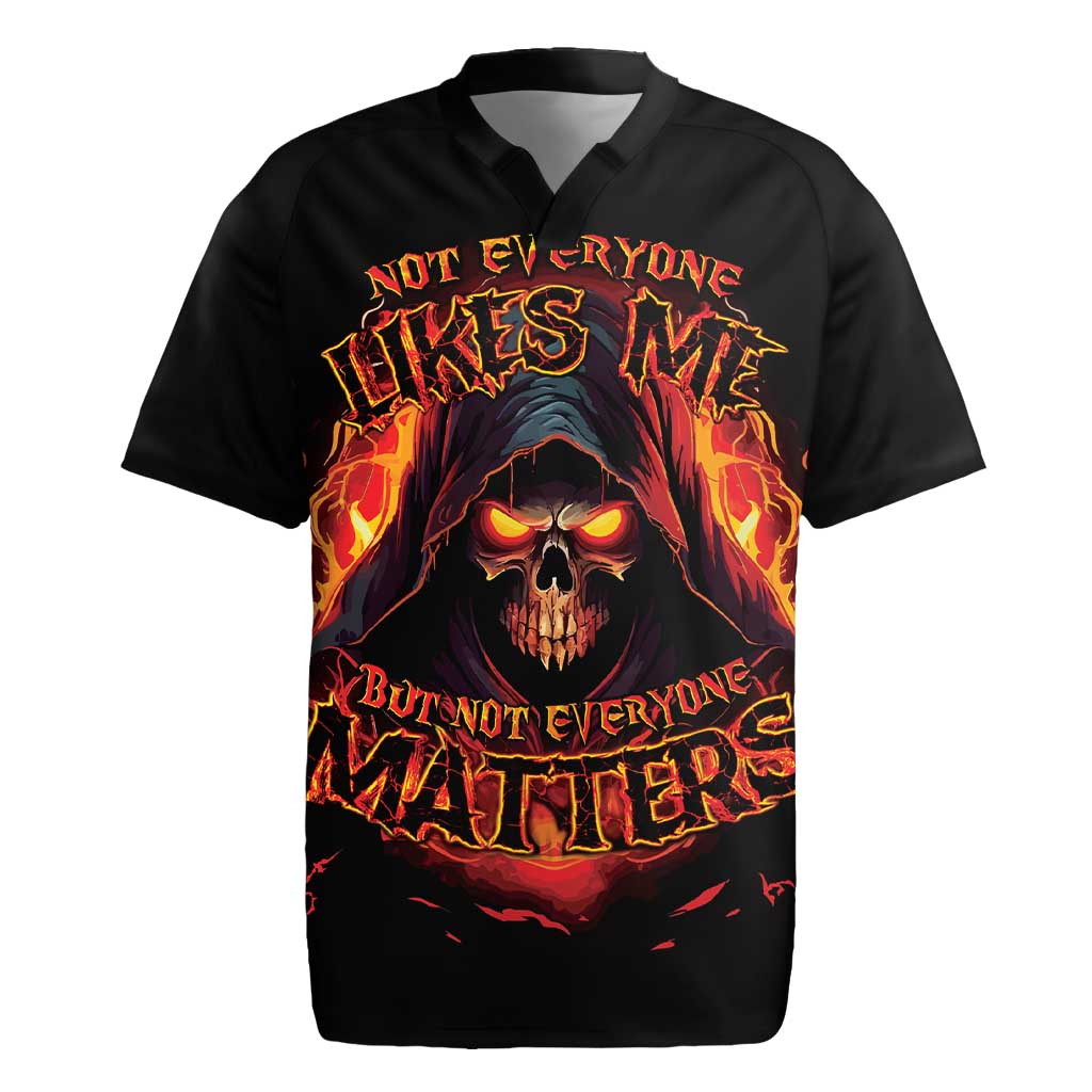 Not Everyone Likes Me Skull Reaper Rugby Jersey - Wonder Print Shop