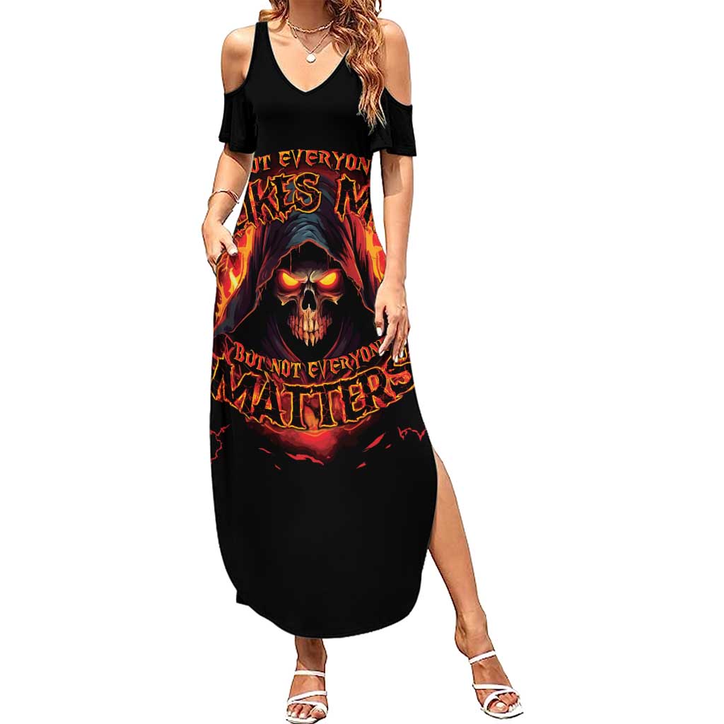 Not Everyone Likes Me Skull Reaper Summer Maxi Dress