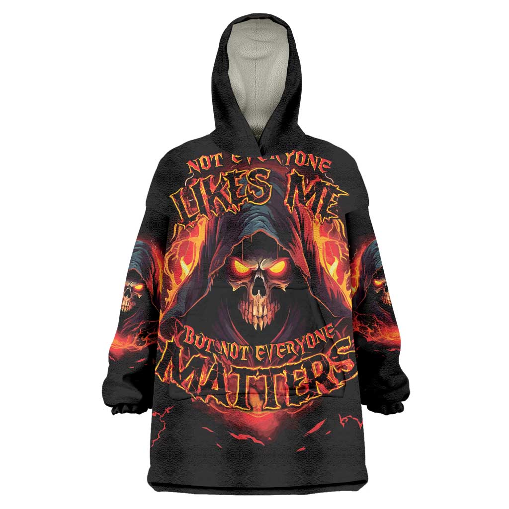 Not Everyone Likes Me Skull Reaper Wearable Blanket Hoodie