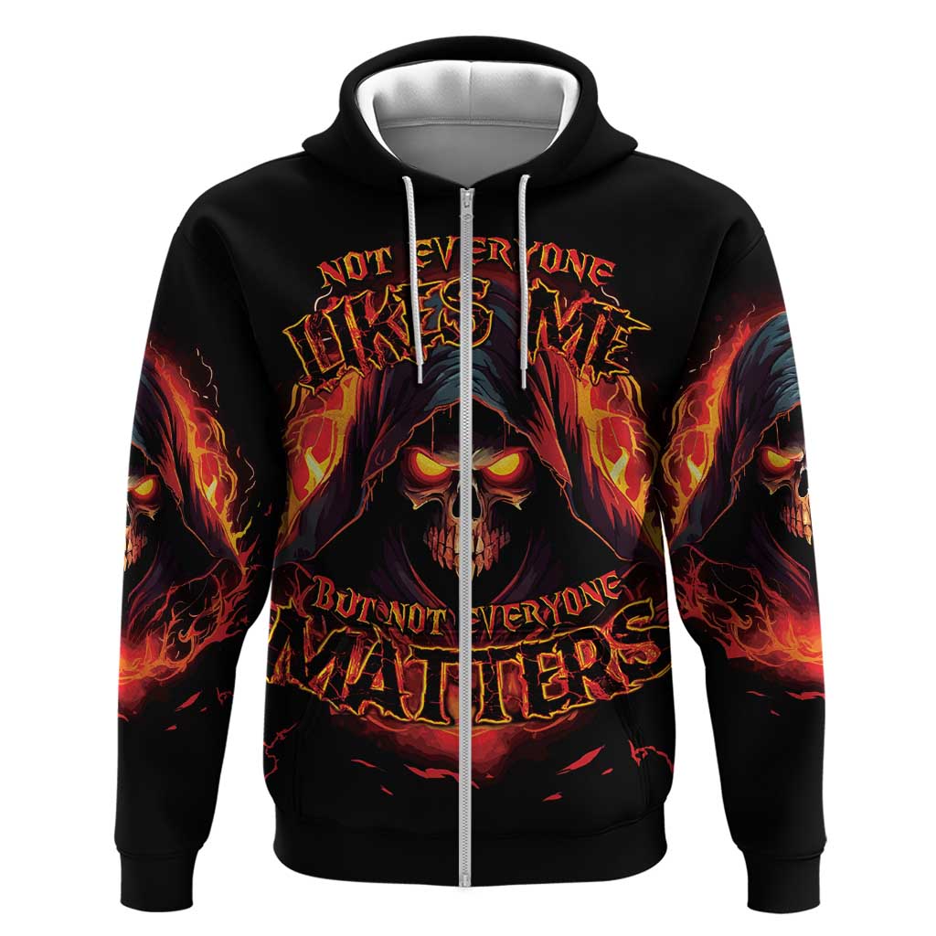 Not Everyone Likes Me Skull Reaper Zip Hoodie