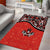 Canada Day Area Rug Haida Maple Leaf Style Tattoo Red