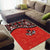 Canada Day Area Rug Haida Maple Leaf Style Tattoo Red