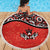 Canada Day Beach Blanket Haida Maple Leaf Style Tattoo Red