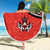 Canada Day Beach Blanket Haida Maple Leaf Style Tattoo Red