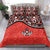 Canada Day Bedding Set Haida Maple Leaf Style Tattoo Red