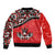 Canada Day Bomber Jacket Haida Maple Leaf Style Tattoo Red