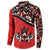 Canada Day Button Sweatshirt Haida Maple Leaf Style Tattoo Red