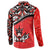 Canada Day Button Sweatshirt Haida Maple Leaf Style Tattoo Red