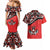 Canada Day Couples Matching Mermaid Dress and Hawaiian Shirt Haida Maple Leaf Style Tattoo Red