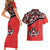 Canada Day Couples Matching Short Sleeve Bodycon Dress and Hawaiian Shirt Haida Maple Leaf Style Tattoo Red