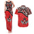 Canada Day Couples Matching Tank Maxi Dress and Hawaiian Shirt Haida Maple Leaf Style Tattoo Red