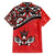 Canada Day Family Matching Long Sleeve Bodycon Dress and Hawaiian Shirt Haida Maple Leaf Style Tattoo Red