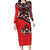 Canada Day Family Matching Long Sleeve Bodycon Dress and Hawaiian Shirt Haida Maple Leaf Style Tattoo Red