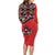 Canada Day Family Matching Long Sleeve Bodycon Dress and Hawaiian Shirt Haida Maple Leaf Style Tattoo Red